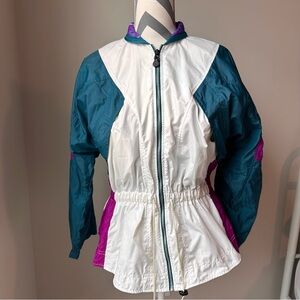 Vintage Nike 90s Color Block Windbreaker Jacket Women's Small Teal Purple EUC